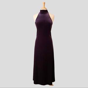 Vintage Velvet Aubergine Maxi Dress